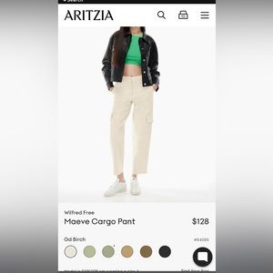 Aritzia cargo pants color gd birch